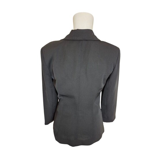 Vintage 80s 90s Y2K Womens Blazer Crepe Classic Blazer Minimalist Black Sz 4 - Picture 4 of 7